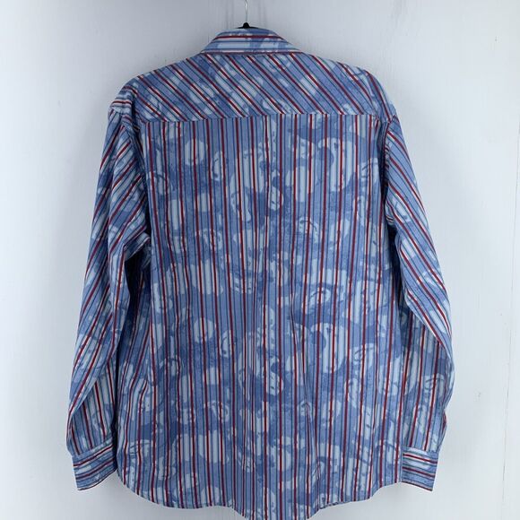 Vintage Red Mens Medium Pearl Snap Western Cowboy Shirt Retro Rodeo Grunge Punk - Picture 7 of 8